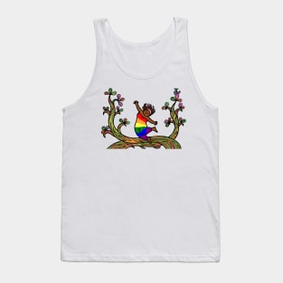 Gay lesbian lgbtq happiness with nature environment. Healthy freedom lifestyle. Tank Top